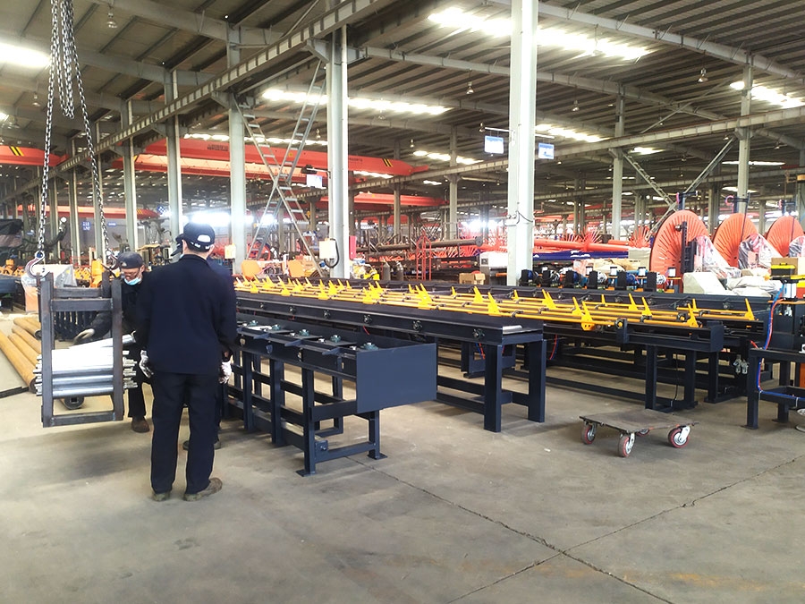 Sawing and threading production line